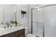 Modern bathroom with white subway tile shower, updated fixtures, and stylish decor at 1105 Rivard Nw Cir, Atlanta, GA 30318