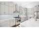 Stylish kitchen featuring stainless steel appliances, white cabinets, and a pristine white countertop at 2877 Elliott Ne Cir, Atlanta, GA 30305
