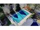 Aerial view of community pool with cover for off season at 5987 Turfway Park Ct, Sugar Hill, GA 30518