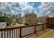 View from wooden deck overlooking street, townhomes, and manicured landscaping at 1962 Bainbridge Ln, Atlanta, GA 30345