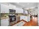 Well-lit kitchen boasts white cabinets, stainless steel appliances, and granite countertops at 1741 Liberty Nw Pkwy, Atlanta, GA 30318