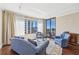 Cozy living room featuring hardwood floors, a large window with city views, and comfortable seating at 3481 Lakeside Ne Dr # 2203, Atlanta, GA 30326