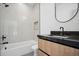 Modern bathroom with sleek fixtures, a soaking tub, and stylish vanity at 1570 Flat Shoals Se Rd # 4, Atlanta, GA 30316