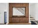 Modern design boasts a staircase framed by wood cabinetry and a stone countertop at 1570 Flat Shoals Se Rd # 4, Atlanta, GA 30316