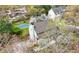 Aerial view of the home and surrounding property featuring a pool at 3097 Sycamore Ln, Marietta, GA 30066