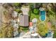 Aerial view of property showcasing the house, pool, and beautiful landscaping at 3097 Sycamore Ln, Marietta, GA 30066