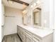Elegant bathroom with double vanity, marble countertops, and tiled backsplash at 5798 Salem Rd, Covington, GA 30016
