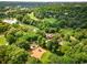 An aerial view showcases the lush greenery and pond of Piedmont Park at 1311 Berwick Ne Ave, Atlanta, GA 30306