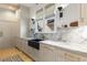 Kitchen with marble countertops, custom cabinets and under cabinet windows at 1311 Berwick Ne Ave, Atlanta, GA 30306