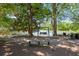 A swing set and benches sit lakeside in a lush park setting at 1311 Berwick Ne Ave, Atlanta, GA 30306