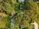 Aerial view of lush green backyard, mature trees, and property layout, perfect for outdoor enjoyment at 2322 Poplar Springs Ne Dr, Brookhaven, GA 30319