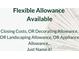 Image displays information on flexible allowances for closing costs, decorating, and landscaping at 402 River Vista Dr, Atlanta, GA 30339