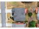 Aerial view of a well-maintained house with a gray roof and a red deck at 426 Vera Park Pl, Alpharetta, GA 30022