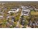 Neighborhood aerial view with tree-lined streets and diverse buildings, from residential to commercial at 1054 Euclid Ne Ave, Atlanta, GA 30307