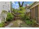 Landscaped backyard featuring a stone pathway, blooming flower bushes, and mature trees leading to a screened-in porch at 1054 Euclid Ne Ave, Atlanta, GA 30307