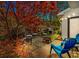 Backyard patio area features a grill, fire pit and chairs perfect for outdoor entertaining at 3075 Camden Way, Alpharetta, GA 30005
