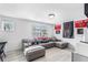 A stylishly decorated basement offers a comfortable seating area and sports themed decor at 3478 Crayton Glen Way, Buford, GA 30519