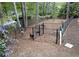 Well-maintained, fenced dog park area with mature trees and landscaping at 1494 Addison Pl, Decatur, GA 30033