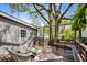 Wooden deck with seating, benches, table and a large tree that provides shade at 73 Waddell Ne St, Atlanta, GA 30307