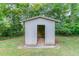 Backyard storage shed with door open at 3891 Northstrand Dr, Decatur, GA 30035