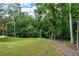 Spacious backyard with lush lawn and mature trees at 7580 Sunridge Ln, Douglasville, GA 30135