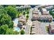 Aerial view of townhomes, community pool and other amenities at 900 River Vista Dr, Atlanta, GA 30339