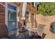 Relax on this outdoor dining area located on the balcony with brick siding at 900 River Vista Dr, Atlanta, GA 30339