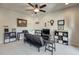 Comfortable living room featuring neutral walls, ceiling fan, and modern décor at 900 River Vista Dr, Atlanta, GA 30339