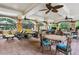 Expansive outdoor seating area with ceiling fans, offering comfortable relaxation and entertaining options at 900 River Vista Dr, Atlanta, GA 30339