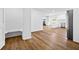Bright, updated kitchen with stainless steel appliances and hardwood floors at 240 Thornton Dr, Fayetteville, GA 30214