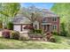 Charming brick two-story home with manicured front yard and mature landscaping at 5145 Southlake Dr, Alpharetta, GA 30005