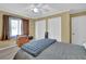 This bedroom features large closets and a plush carpet at 6690 Pine Ridge Cir, Cumming, GA 30041