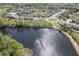 Aerial view showing the home's location within a neighborhood near a scenic lake at 4685 Orchard View Way, Cumming, GA 30028