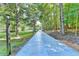Extended driveway lined with trees and a lamp post at 2962 Norman Cir, Duluth, GA 30096