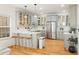 Well-lit kitchen with gray cabinets, stainless steel appliances, and a breakfast bar at 770 Reed Se St, Atlanta, GA 30315
