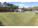 Aerial view showcasing the expansive green lawn and modern home amidst a serene, wooded landscape at 1688 Mineral Springs Rd, Hoschton, GA 30548
