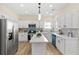 Modern kitchen with white cabinets, stainless steel appliances, and a center island with light wood floors at 3286 Sir Henry St, Atlanta, GA 30344