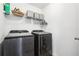Laundry room featuring side by side stainless steel washer and dryer, and wire shelving at 103 Cottage Way, Euharlee, GA 30145