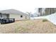 Expansive backyard featuring a deck, white vinyl fence, and plenty of space at 113 Citadel Dr, Hampton, GA 30228