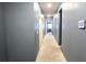 Neutral-colored hallway with carpeted floors and light walls offers a welcoming transition between rooms at 113 Citadel Dr, Hampton, GA 30228