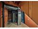 Basement mechanicals of water heater, HVAC and wood framing at 570 Harris Sw Ct, Marietta, GA 30060