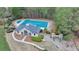 Aerial view of community pool, clubhouse and playground at 2723 Ivy Bluff Ct, Buford, GA 30519