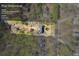 Aerial view of the property, showing the location of the home and its lot size at 10845 Shallowford Rd, Roswell, GA 30075