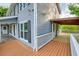 Spacious wooden deck with white railing, offering great space for outdoor enjoyment at 1647 Grandeus Sw Ln, Stone Mountain, GA 30087