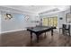 Game room with dark floors, recessed lighting, and sports themed decorations at 4020 Balleycastle Ln, Duluth, GA 30097
