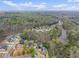 Scenic aerial view of a suburban neighborhood with a small lake and lush greenery at 5950 Bridge Stone Ct, Cumming, GA 30028