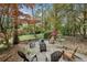 Tranquil backyard with gravel fire pit, perfect for gathering and enjoying the outdoors surrounded by nature at 6124 Kings Mountain Ct, Stone Mountain, GA 30087