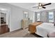 Bedroom with neutral color scheme, soft carpet, and plenty of storage space at 925 Crab Orchard Dr, Roswell, GA 30076
