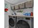 Bright laundry room featuring front load washer and dryer and plenty of storage at 925 Crab Orchard Dr, Roswell, GA 30076