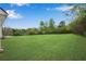 This large backyard features a lush lawn and mature trees, providing ample space for recreation and relaxation at 111 Shenandoah Ct, Hiram, GA 30141